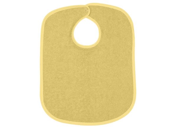 Image sur Bavoir en tissu éponge avec bouton-poussoir - Ocre